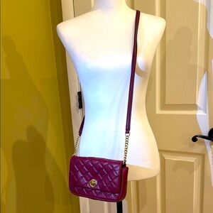Kate Spade Quilted Crossbody Bag in Burgundy